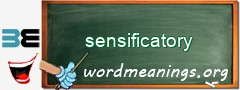 WordMeaning blackboard for sensificatory